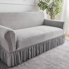 1PC Jacquard Skirt Sofa Cover Elastic Living Room Sofa Cover Pet Anti-Dirty All-Purpose Sofa Protection Cover Home Decoration Sofa Cushion Cover - 淺灰色 - 查看 4