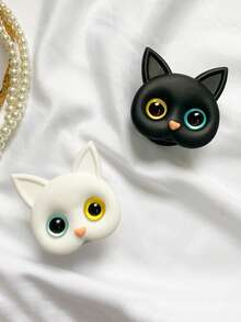 3D Cute Cat Phone Folding Stand, Adhesive Grip Holder Mount, Universal ABS Foldable Stand For Stable Handheld And Hands-Free Use, Multi-Functional Extendable Mobile Phone Stand Compatible With IPhone, Android Phone, Gift For Birthday, Family, Friends Push-Pull Phone Grip, Phone Holder, Phone Accessories - Multicolor - View 4