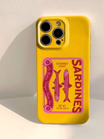 1pc Retro Personalized Funny Sardine Letter Slogan Perforated Glossy Filmstrip Protective Hard Phone Case Compatible With IPhone 11/12/13/14/15/16/17 Pro Max