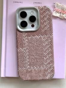 Retro Patchwork Gewaschen Denim Matt Rückseite Handyhülle Kompatibel mit iPhone16 15 14 13 12 Pro Max 11 Hochwertige Linse Schützende Stoßfänger Abdeckung