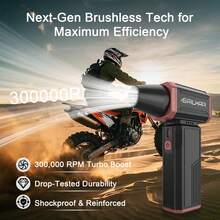 Electric Air Duster, 300000RPM High-Speed Cordless Blower For Barber With Variable Speed & Brushless Motor, Portable Mini Blower For Keyboard, PC, Computer, Replaces Canned Air, Gifts For Men - Black - View 7