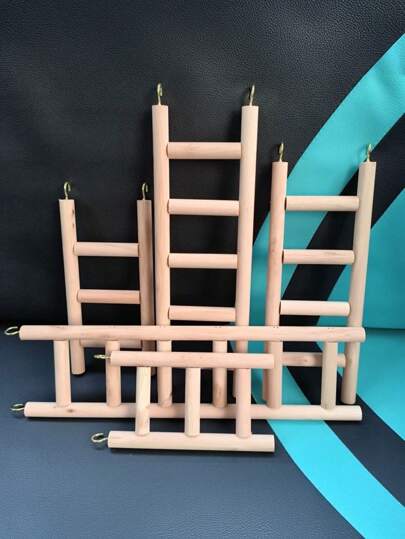 1pc Parrot Wooden Climbing Ladder, Solid Color, Multiple Lengths Available, Parrot Toy, Hamster Wooden Bridge Climbing Ladder, Aviary Accessories, Bird Supplies