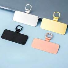 1 件超薄不锈钢手机挂绳贴片垫片、手机带部件更换、挂绳连接器 - 背面附有软膜，不会损坏手机