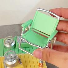 (1 套) 12x8CM 可折叠微型露营套装 - 娃娃屋野餐桌椅炉具，1:12 比例角色扮演玩具，适用于模型场景圣诞礼物