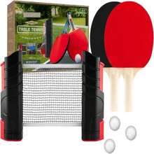 BLKSMITH All-In-One Portable Ping Pong Set With Retractable Ping Pong Net (Up To 75" Wide), 2 Premium Paddles, 3 Balls - Complete Portable Ping Pong Table Set For Indoor And Outdoor Use Family Fun