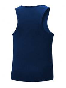 Compression Tank Top Fitness Top Clothing For Men, Basketball Training Workout Gym T-Shirt Running Sportswear - Blue - View 4