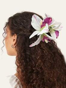 1 pieza de Pinza para el cabello con forma de flor de lirio estilo bohemio, pinza para el cabello con forma de flor como regalo del Día de San Valentín