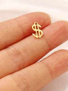 20 Peças Achados de Pingente de Dólar de Aço Inoxidável, Encantos do Símbolo U$ para Suprimentos de Fabricação de Joias DIY, Acessórios