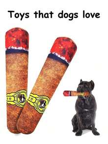 1pc Random Color Interactive Dog Doll, Plush Squeak Chew Cigar Design Doll, Creative Chewing Doll Suitable For Small To Medium Dogs - Cute Plush Gift For Dog Birthday - Multicolor - View 11