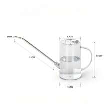 Regadera de 1L con pala de jardinería, set de riego para plantas de interior y exterior, maceta de pulverización para flores oficiales - Transparente - Ver 4