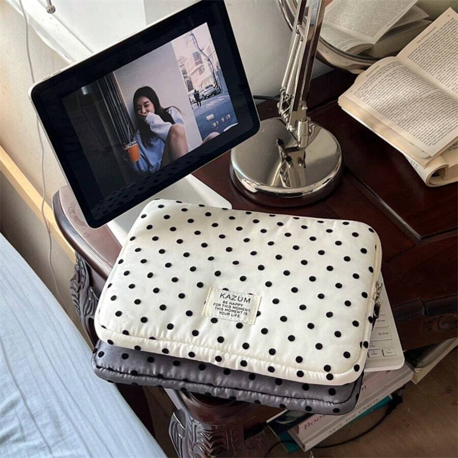 韓式刺繡波點通勤筆電包,適用 11/13/15 吋筆電與平板,適合學生、上班族,開學季適用 - 彩色 - 查看 1