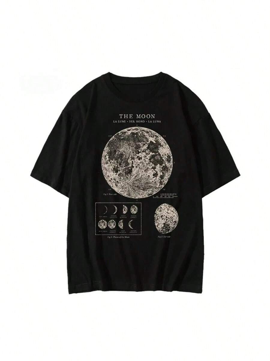 Definition Of The Moon Aesthetich Moda Maliu Unisex T-Shirt - Negro - Ver 1