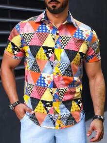 Camisa Manga Corta Slim para Hombre multicolor de Algodon - Multicolor - Ver 2