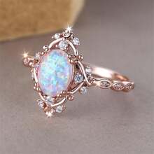 Princess Exquisite Synthetic Opal Natural Stone Ring Ladies Wedding Ring Bridal Ring Engagement Ring Wedding Ring Suitable For Weddings Engagement And Daily Wear Anniversary Gifts Valentine's Day Gifts - Hoa hồng vàng - Xem 11