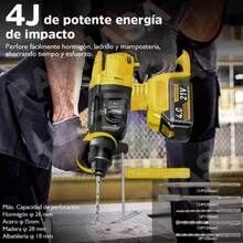Kit de martillo rotativo y amoladora angular inalámbricos de 21 V + motosierra - Amarillo - Ver 2