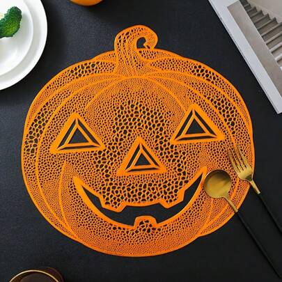 1 pieza/4 piezas/6 piezas/200 piezas Posavasos resistentes al calor con calavera y calabaza para Halloween, decoración de hotel y restaurante para fiestas, manteles de mesa de comedor para bodas