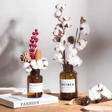 Natural Dried Cotton Stems 8-Pack For Floral Arrangements - 8 - View 8