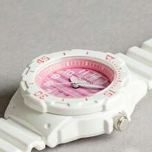 Casio Đồng hồ thạch anh nam/nữ, làm bằng cao su, thích hợp đeo hàng ngày, dòng màu Macron, LRW-200H-4C - Hồng - Xem 4