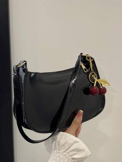 حقيبة كتف بسحاب ذات لون أحادي بسيطة، حقيبة هلالية عصرية، محفظة جلد اصطناعي ذات لون أحادي، حقيبة كلاتش باللون البرغندي هدية عام جديد مثالية، حقيبة كلاتش برغندي عصرية، حقيبة صغيرة