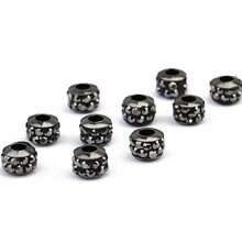 20pcs/Pack Alloy Rhinestone Large Hole Beads, Minimalist Fashion Bracelet Necklace Jewelry Making Supplies - Large Hole Beads - View 19