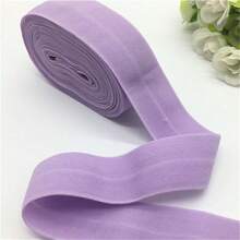 2Yards 1" (25mm) Elastic Ribbon Fold Over Elastic Spandex Satin Band Ties Hair Accessories Lace Trim