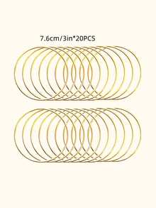 10/15 piezas Anillos metálicos de 2/3/4 pulgadas en dorado y plateado para manualidades, aros florales para macramé, aros para atrapasueños, suministros DIY para macramé y atrapasueños - Dorado - Ver 19