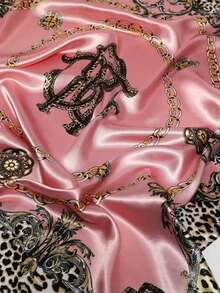 1 件简约印花缎面方形围巾，新款春季时尚女士头巾，可用作腰带、包包装饰、丝带、头带或头巾头巾、发带、头带，非常适合装扮您的外观 - 西瓜粉 - 查看 5