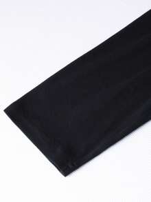 1. Plus Size Women's Solid Color Casual Pocket Slit Round Neck Long Sleeve Maxi Dress, Thanksgiving Long Dress, Elegant Women Black Maxi Dress