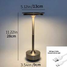 Kexinlighting 1 pieza Lámpara de escritorio inalámbrica y táctil minimalista moderna, lámpara de diseño decorativo, lámpara de regulación infinita, lámpara de protección ocular LED, lámpara de carga USB con batería de gran capacidad, lámpara para sala de lectura/dormitorio/sala de estar/comedor, lámpara de escritorio para hotel y bar, lámpara para camping al aire libre, regalo de cumpleaños y festivo, decoración de iluminación ambiental - Tres colores de luz - Ver 13