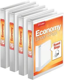 Almacenamiento de archivos  Cardinal Economy 79510 Archivadores de anillas redondas, 2.54, 4 unidades, Negro, 1 pulg. IWND - Negro - Ver 7