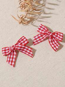 16 件校园格子迷你蝴蝶结发夹，Y2K 风格侧刘海夹，适合刘海和马尾辫，返校礼物，爪夹，发夹，发夹，发夹，学校用品 - 彩色 - 查看 3