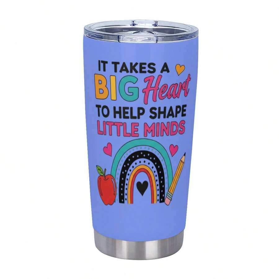 Teacher Tumbler - It Takes A Big Heart To Shape Little Minds, Inspirational Teacher Mugs, Teachers Appreciation Gifts Men Women - 20oz Teachers Appreciation Cup For Christmas Birthday Back To School, Best Gift - 紫色 - 查看 1