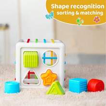 8 件/套蒙特梭利感官学习玩具，适合 1 岁以上儿童，形状分类拼图积木，培养精细运动技能，适合 18 个月以上男孩和女孩的礼物 - 彩色 - 查看 4