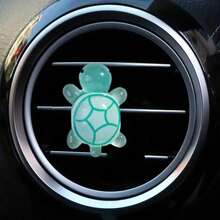 1pc Cute Luminous Colored Turtle Car Air Conditioning Vent Car Decoration Decoration Turtle Decoration Interior Fresh Air Vent Aromatherapy Clip - Big Turtle - View 5