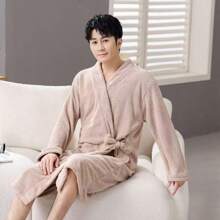 Four Seasons Uniwersalny ręcznik kąpielowy, szlafrok, spódnica kąpielowa z długim rękawem dla dorosłych, chłonny, ładny, szybkoschnący szlafrok domowy dla par, długi szlafrok