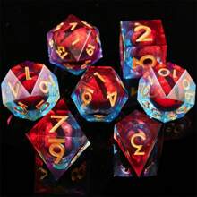 7pcs Tabletop Game Dice Set | Transparent Resin Material, Includes Themed Items - Multicolor - View 2