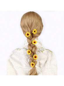 10pcs,Sun Flower Daisy Mini Hair Clips, Sunflower Flowers,Suitable For Beach Vacations, Summer Beach Style, Cute And Fun Hair Clip Set, Claw Clips, Hair Claws, Hair Slide, Hair Barrettes, School Stuff