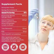 Berry Flavored NAD+ Supplement – Supports Mental Focus, Skin Health & Energy | 30 Pack Drink Mix Sachets - 1 PC - View 5