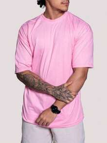 Men's Oversized T-Shirt Summer Spring/Autumn Oversized - Hoa hồng - Xem 1