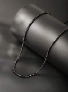 1 pieza Collar de cadena de serpiente negra de acero inoxidable con estilo minimalista de moda para hombres y mujeres, adecuado para uso diario