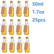 25 Pack, Mini Liquor Bottles,0.83oz 1.7oz 3.3oz Plastic Empty Miniature Bottle With Screw Caps, Small Shot Bottles, Drink Containers Wine Bottles Reusable Empty Spirit Bottle Juice Bottles Alcohol Bottles Sauce Bottles For Weddings Parties, Christmas Day Party Supplies