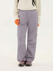 TECTOP 女士户外保暖裤，防风保暖透气防水，弹性腰带，2个大口袋，滑雪徒步裤，随机图案发货，冬季款 - 粉色 - 查看 5