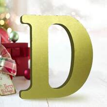 6 Inch Black Wood Letters, Unfinished Wood Leters For Wal Decor Decorative Standing Leters Slices Sign Board Decoration For Crat Home Party Projects - Gold - View 16