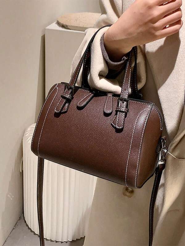 Elegant Versatile Women's Boston Handbag, Large Capacity For Everyday/Work Commuting Use