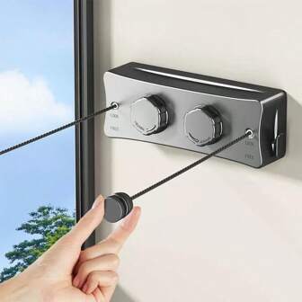 伸缩隐形晾衣绳，室内/阳台钢丝晾衣架，浴室伸缩晾衣绳