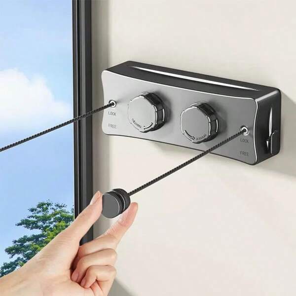 Stendibiancheria retrattile invisibile, rastrelliera per asciugatura in filo d'acciaio per interni/balcone, stendibiancheria retrattile per il bagno