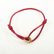 1 Pieza Brazalete de acero inoxidable ajustable hecho a mano con 3 círculos huecos, joya minimalista unisex como regalo para parejas