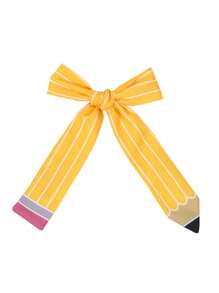 1 pezzo Fiocco per capelli personalizzato per il ritorno a scuola per ragazze, fiocco per forniture scolastiche con nome personalizzato e lunga coda, accessori carini per capelli per ragazze, regali per la laurea, regali per la festa degli insegnanti, fermaglio per capelli personalizzato