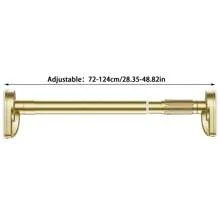 Barra de tensión ajustable de oro - Material de acero inoxidable, tapas de plástico en los extremos, instalación sin taladrar, adecuada para cortinas de ducha, cortinas, almacenamiento de ropa y tendedero de balcón, disponible en múltiples tamaños