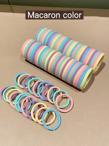 100/200/300/400pcs Assorted Colorful Hair Ties, High Elasticity, Non-Damaging, Suitable For Daily Use, Recommended Hair Accessory Gift,Festival,Party - Multicolor - View 4